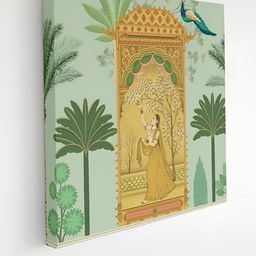 Myntra Elegant Homes Green & Yellow Indian Queen Religious Canvas Wall Art-picture-13