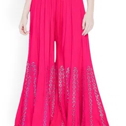 SRISARAS Women Pleated Cotton Trouser-image-73