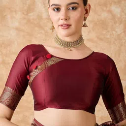 Maroosh Floral Woven Design Banarasi Saree image 4