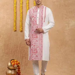 SOURAGYA Men Ethnic Motifs Embroidered Thread Work Kurta-picture-25