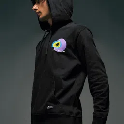 Flying Machine Men Printed Long Sleeves Hooded Sweatshirt image 5