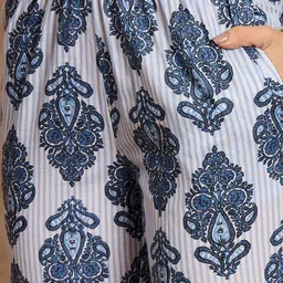 all about you Ethnic Motifs Printed Three-Quarter Sleeves Pure Cotton Shirt With Trouser image 3