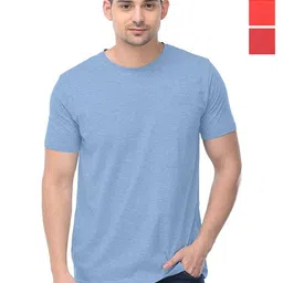 COLOR CAPITAL Unisex Pack Of 3 Solid Round Neck Cotton T-shirts-picture-32