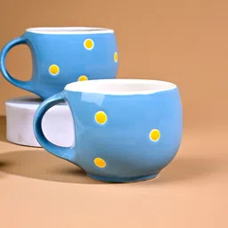 storepedia Pack of 24 Ceramic Polka Doted Tea Cups Set of 24 150ml Coffee Mugs for Home Office image 3