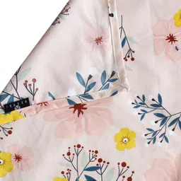 Arrabi Peach-Colored & Yellow Floral Printed 6-Seater Table Cover image 2