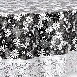 Stylista Black Waterproof Oval 4-Seater Table Cover image 3