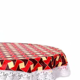 Stylista Maroon & Red Abstract Waterproof Oval 8-Seater Table Cover image 3