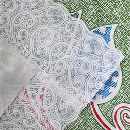 Dakshya Industries Green & White Printed 6-Seater Table Cover image 2