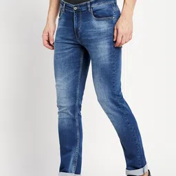 Octave Men Blue Heavy Fade Stretchable Jeans image 3
