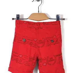 Palm Tree Shorts Varsity Print - Red image 2