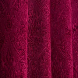 exporthub Maroon Floral Velvet 9 Ft Blackout Eyelet Door Curtains (Set of 2) image 5