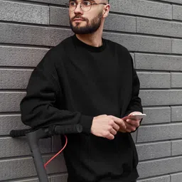 biancistelle Men Full Sleeve Solid Sweatshirt image 2