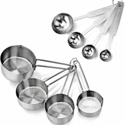 homeeware 60ML 80ML 125ML 250ML Cups and 1.25 ml 2.5 ml 5 ml 15 ml tablespoons Stainless Steel Measuring Spoon Set-picture-14