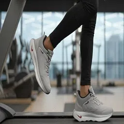 markon Men’s Lightweight Running Shoes | Breathable Mesh Sneakers Grey for Gym Sneakers For Men image 2