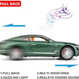 dropany Bently Continental Alloy Metal PullBack Diecast Car Vehicles LightsSound for Kid image 2
