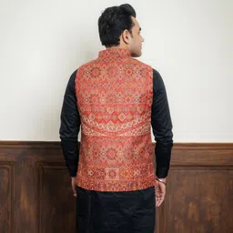 indulaluna Self Design Men Waistcoat image 2