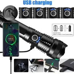 sument Bright Flashlights High Lumens, Rechargeable Flashlights, 5Mode LED 10 hrs Torch 10 hrs Torch Emergency Light image 5