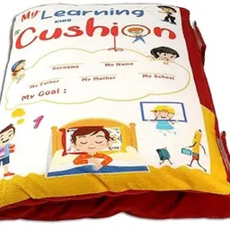 sharvil Cotton Cushion Pack of 1 Animals, Birds, Fruits, Nature Baby Learning Printed Velvet Pillow/Cushion/Toys/Soft Toys/Toddler Pillow image 1