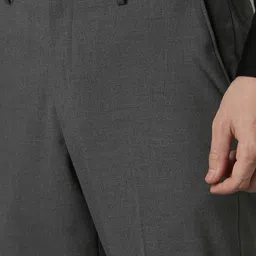 louis philippe Men Slim Fit Grey Polyester Trousers image 4