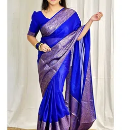 Snofi Creation Woven Design Zari Art Silk Kanjeevaram Saree image 4