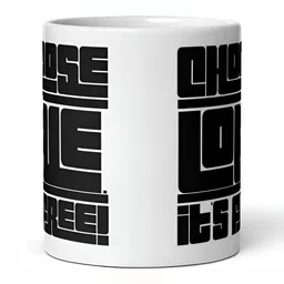 Mr UVD White & Black Typography Printed Ceramic Glossy Mug 350 ml image 3