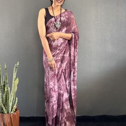 HERE&NOW Tie and Dye Zari Pure Georgette Saree-image-79