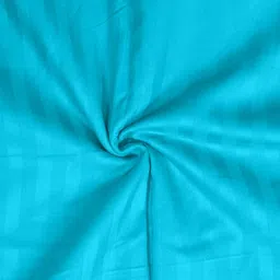 Sleeping Owls Turquoise Blue Striped 210 TC Single Bedsheet with 1 Pillow Covers-picture-23