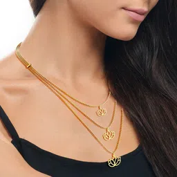 Joyalukkas Aesthetic Petite Lotus Gold Necklace - 5.68 gms-picture-22