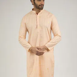 DEVOILER Men Woven Design Straight Cotton Kurta-picture-32