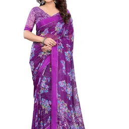 Moda Rapido Floral Poly Georgette Designer Saree image 5