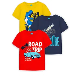 LITTLE LUSH Pack of 3 Boys Graphic Printed Tshirts-picture-55