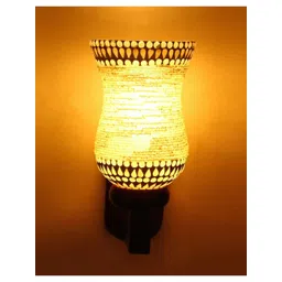 1ST TIME White & White Textured Wood Traditional Wall Lamp image 4