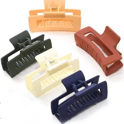 DailyObjects Set of 5 Women Matt Finished Rectangular Hair Clutchers Claw Clips image 3