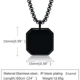 RSPR Square Stainless Steel Square Shaped Enamelled Pendant image 3