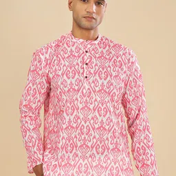 Vestirio Men Ethnic Motifs Printed Thread Work Block Print Kurta-image-56