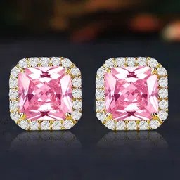 Peora Gold Plated Cubic Zirconia Contemporary Studs-picture-23