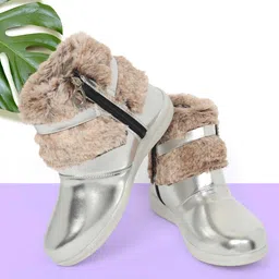 BAESD Girls Mid Top Winter Boots With LED Light-image-0