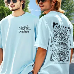 AUSK Graphic Printed Round Neck Cotton Oversized T-shirt image 5