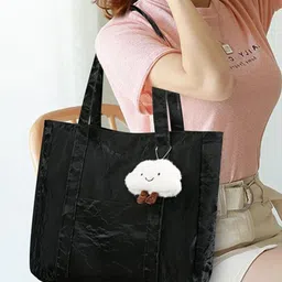 corsica DressBerry Colourblocked PU Oversized Shopper Sling Bag with Quilted image 5