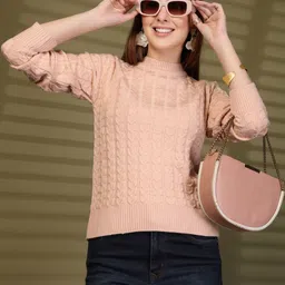 Moda Rapido Women Cable Knit Woollen Pullover-picture-38