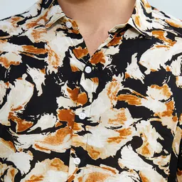 Campus Sutra Men Classic Printed Spread Collar Shirt image 5