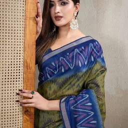 Moda Rapido Ethnic Motifs Zari Handloom Pochampally Saree image 4