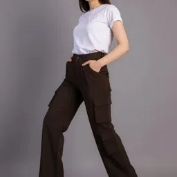 HIGH BUY Women Tailored High-Rise Cargos Trousers-picture-29