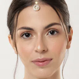 ABDESIGNS Gold-Plated Polki Kundan Studded and Pearls Beaded Maang Tikka-picture-34