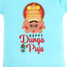 FFLIRTYGO Infants Durga Puja Printed Round Neck Cotton Bodysuit image 3