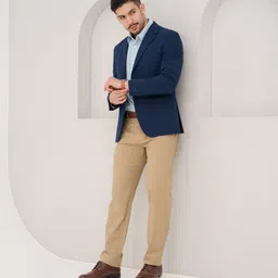 The Pant Project Men Somewhere Khaki Relaxed Fit Stretch Formal Pants image 2