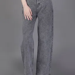 V-Mart Women Regular Fit High-Rise Acid Wash Light Fade Jeans-image-16