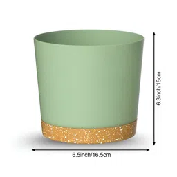 Ascension Green & Brown Textured Flower Vase With Drainage Tray image 5