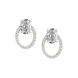 Sparkles Lab Grown Diamond 1.73 Carat Oval Halo Stud Earrings for Women-picture-33
