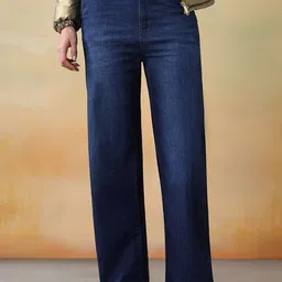 Flying Machine Women Wide Leg Mid-Rise Light Fade Stretchable Jeans-picture-14